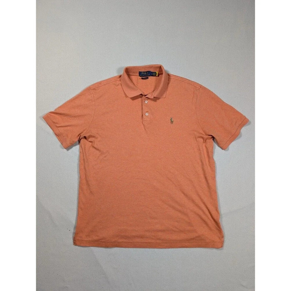 Lot of 2 Polo Ralph Lauren Classic Fit Mens M Short Sleeve Flesh Pony Polo Shirt